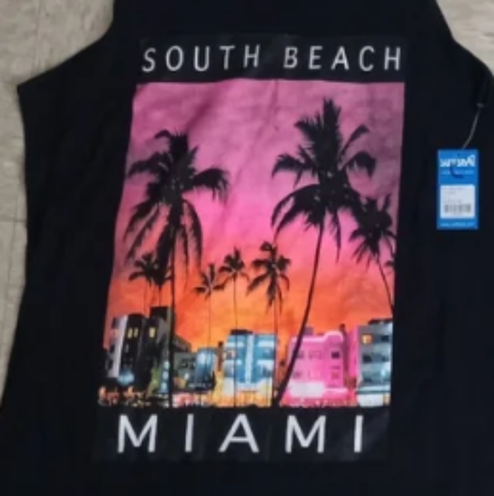 NWT Miami black oversized sleeveless top Size L